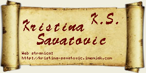 Kristina Savatović vizit kartica